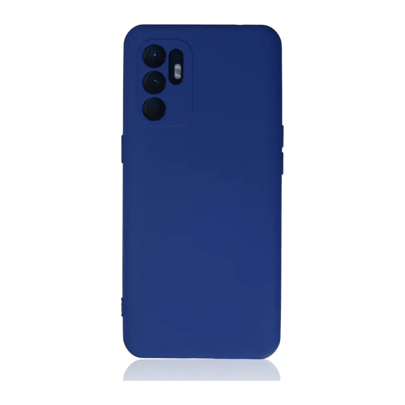 Reno 6 Kılıf Nano içi Kadife Silikon - Mavi