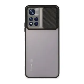 Redmi Note 11T Kılıf Palm Buzlu Kamera Sürgülü Silikon - Siyah