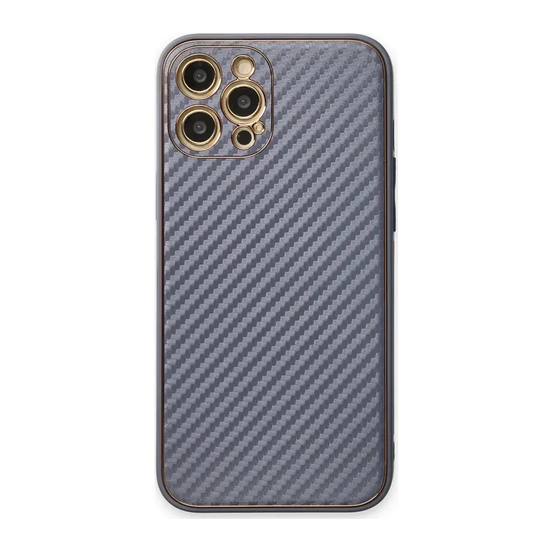 iPhone 12 Pro Kılıf Coco Karbon Silikon - Gri