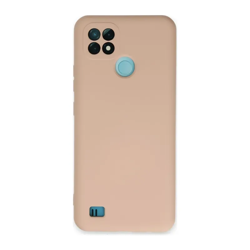 Realme C21 Kılıf Nano içi Kadife Silikon - Pudra
