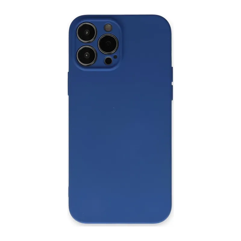 iPhone 13 Pro Max Kılıf Nano içi Kadife Silikon - Lacivert