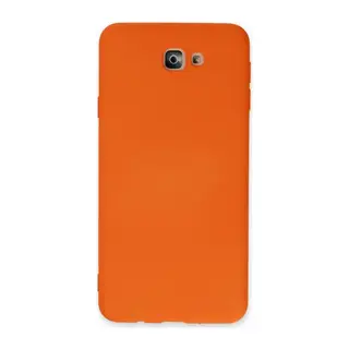 Samsung Galaxy J7 Prime Kılıf Nano içi Kadife Silikon - Turuncu