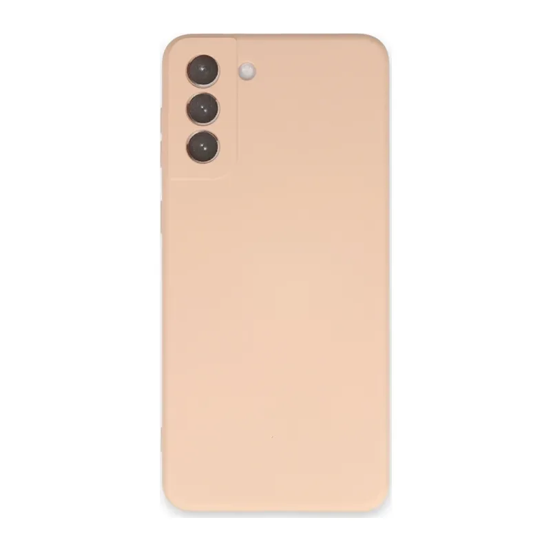Samsung Galaxy S21 Kılıf Nano içi Kadife Silikon - Pudra