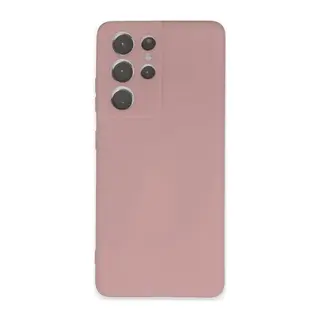 Samsung Galaxy S21 Ultra Kılıf Nano içi Kadife Silikon - Pudra