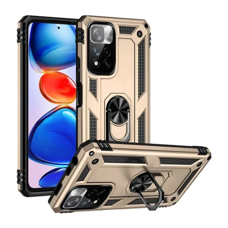 Redmi Note 11 Pro Plus 5G Kılıf Sofya Yüzüklü Silikon Kapak - Gold