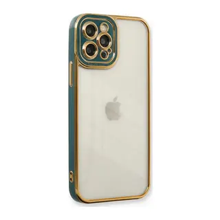 iPhone 12 Pro Kılıf Liva Lens Silikon - Yeşil