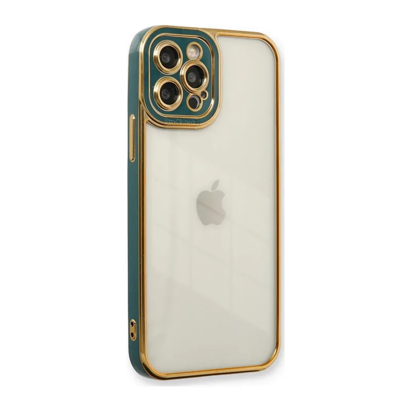 iPhone 12 Pro Kılıf Liva Lens Silikon - Yeşil