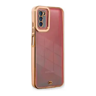 Samsung Galaxy A03S Kılıf Liva Lens Silikon - Rose