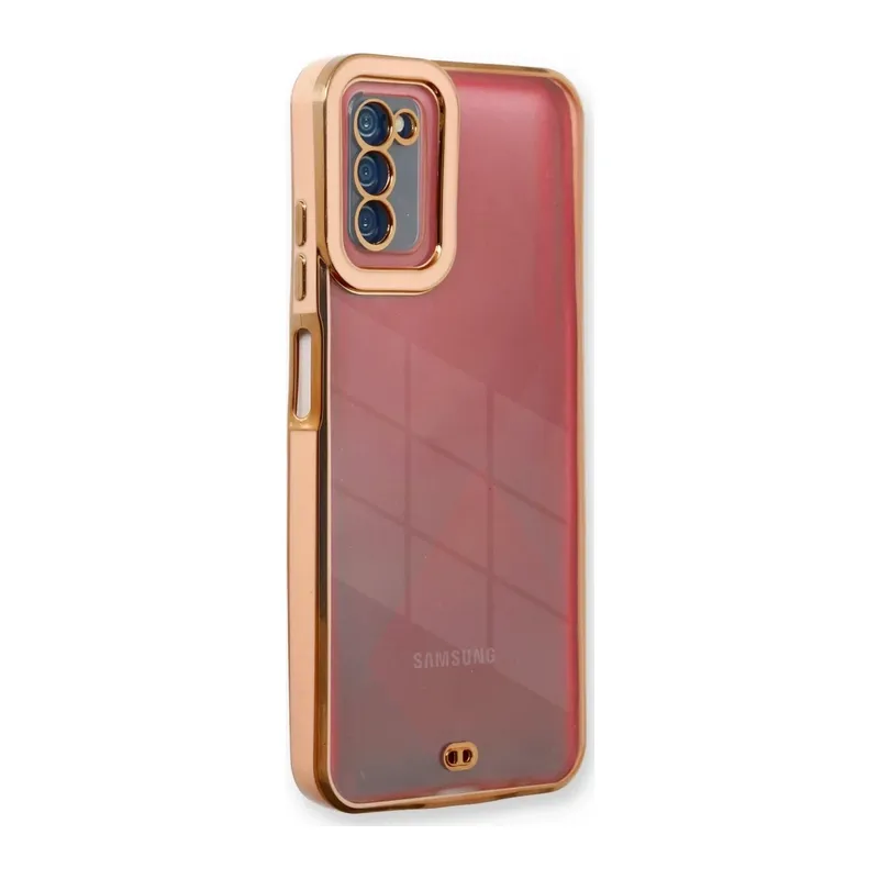 Samsung Galaxy A03S Kılıf Liva Lens Silikon - Rose