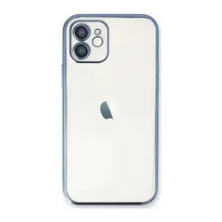 iPhone 12 Kılıf Lensli Silikon - Açık Mavi
