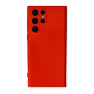 Samsung Galaxy S22 Ultra Kılıf Nano içi Kadife Silikon - Kırmızı