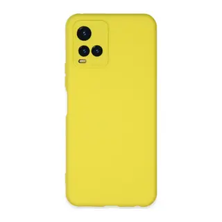 Vivo Y21S Kılıf Nano içi Kadife Silikon - Sarı
