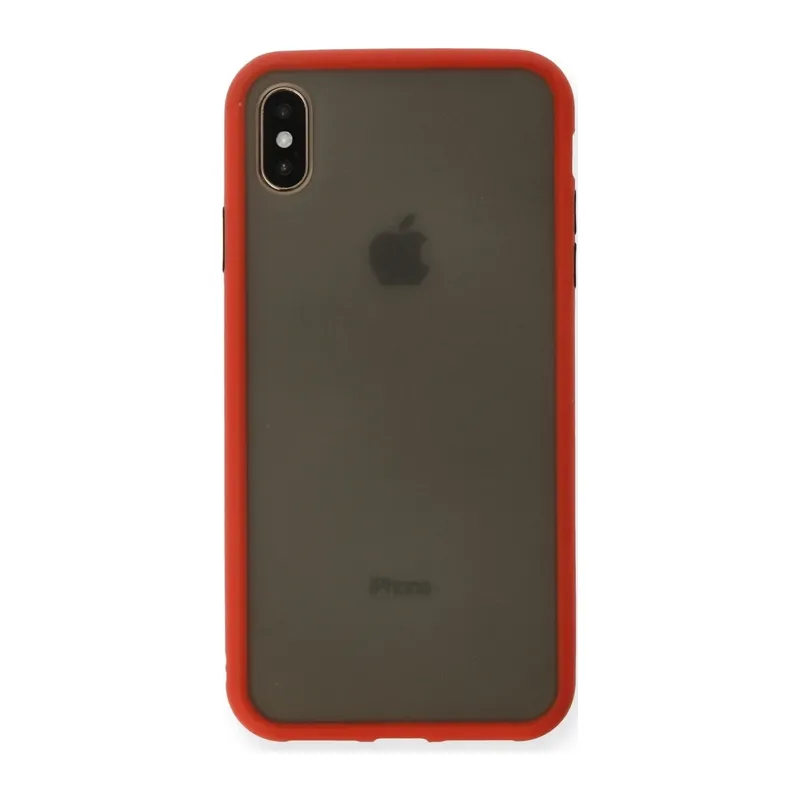 iPhone XS Max Kılıf Montreal Silikon Kapak - Kırmızı