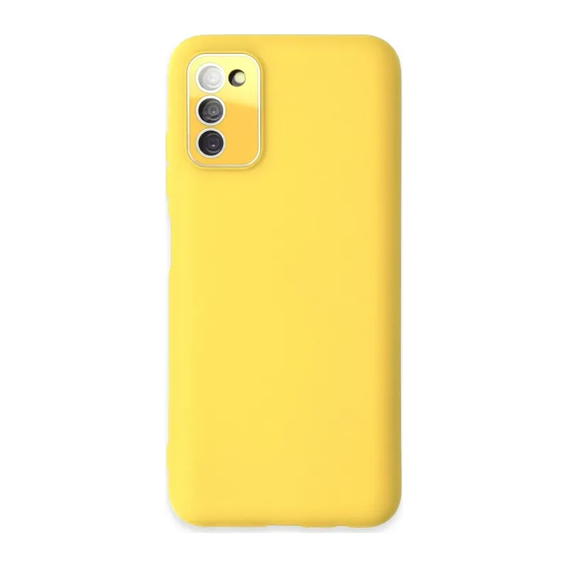Samsung Galaxy A03S Kılıf Lansman Glass Kapak - Sarı