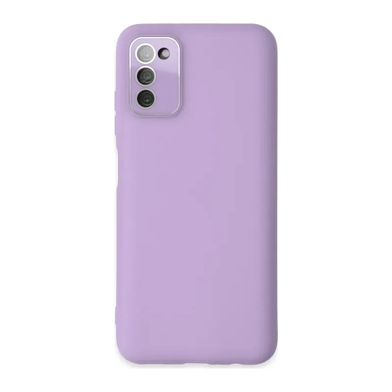 Samsung Galaxy A03S Kılıf Lansman Glass Kapak - Lila