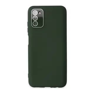 Samsung Galaxy A03S Kılıf Lansman Glass Kapak - Koyu Yeşil