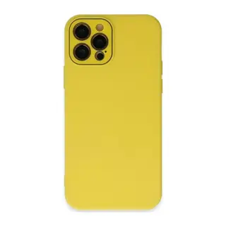 iPhone 12 Pro Kılıf Lansman Glass Kapak - Sarı