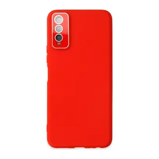 Vivo Y11S Kılıf Lansman Glass Kapak - Kırmızı