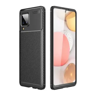 Samsung Galaxy A22 Kılıf Auto Focus Karbon Kapak - Siyah