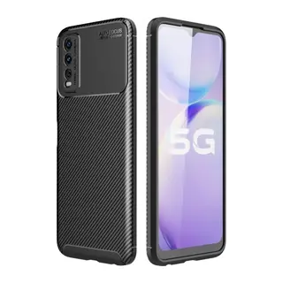 Vivo Y11S Kılıf Auto Focus Karbon Kapak - Siyah