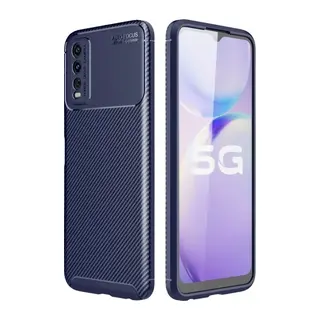 Vivo Y11S Kılıf Auto Focus Karbon Kapak - Lacivert
