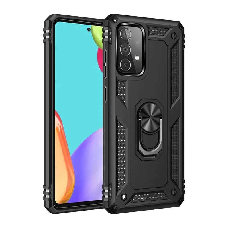 Samsung Galaxy A33 5G Kılıf Sofya Yüzüklü Silikon Kapak - Siyah