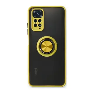 Redmi Note 11 Kılıf Montreal Yüzüklü Silikon Kapak - Sarı