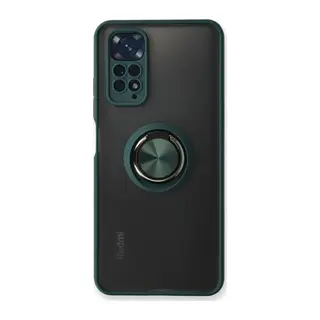 Redmi Note 11 Kılıf Montreal Yüzüklü Silikon Kapak - Yeşil
