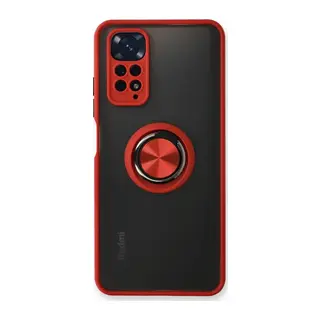 Redmi Note 11 Kılıf Montreal Yüzüklü Silikon Kapak - Kırmızı