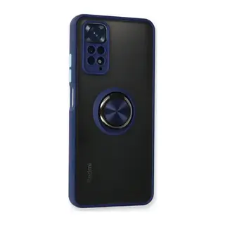 Redmi Note 11 Kılıf Montreal Yüzüklü Silikon Kapak - Lacivert