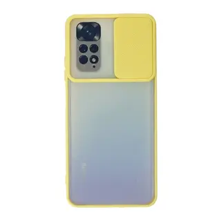 Redmi Note 11 Kılıf Palm Buzlu Kamera Sürgülü Silikon - Sarı