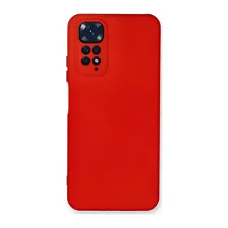 Redmi Note 11 Kılıf Nano içi Kadife Silikon - Kırmızı