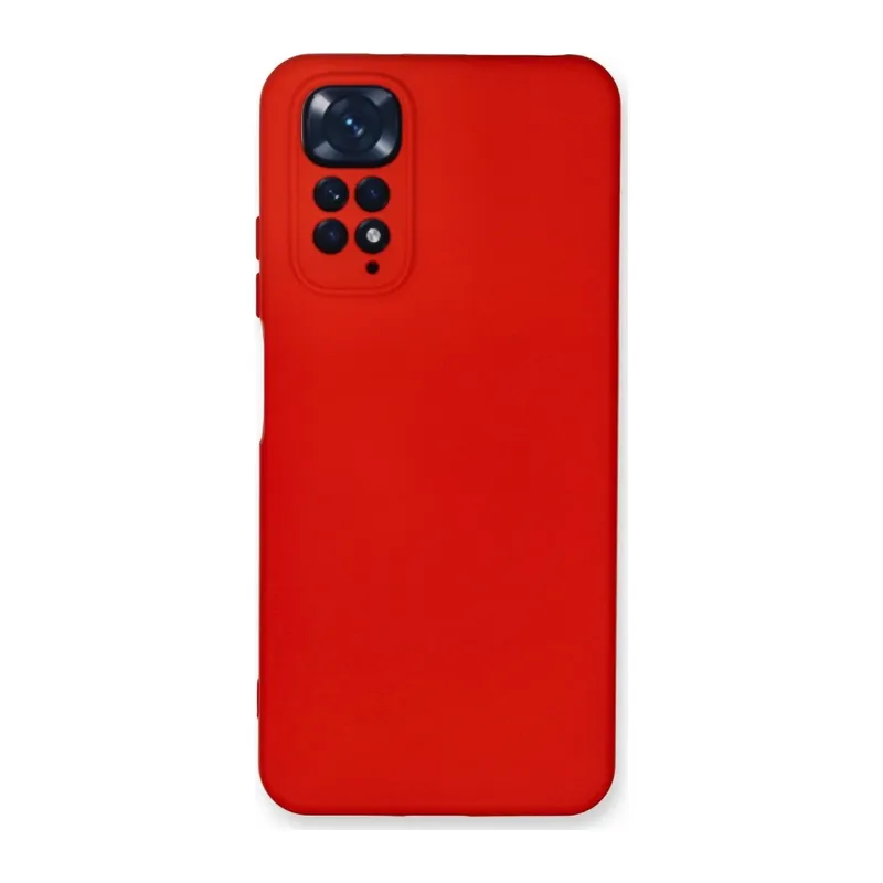 Redmi Note 11 Kılıf Nano içi Kadife Silikon - Kırmızı