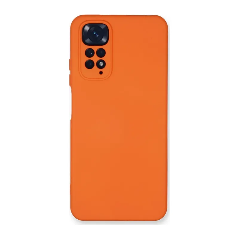 Redmi Note 11 Kılıf Nano içi Kadife Silikon - Turuncu