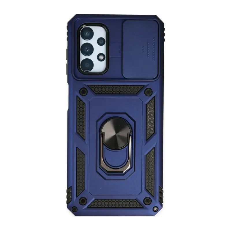 Samsung Galaxy A33 5G Kılıf Pars Lens Yüzüklü Silikon - Lacivert