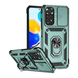 Redmi Note 11 Pro Kılıf Pars Lens Yüzüklü Silikon - Yeşil