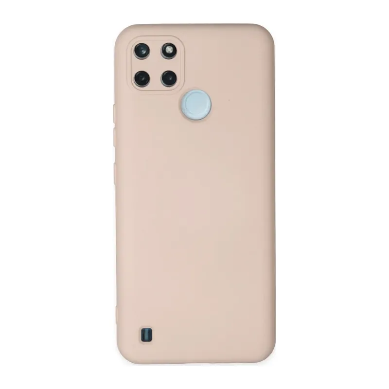 Realme C25Y Kılıf Nano içi Kadife Silikon - Pudra
