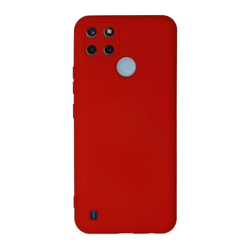 Realme C25Y Kılıf Nano içi Kadife Silikon - Kırmızı