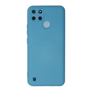 Realme C25Y Kılıf Nano içi Kadife Silikon - Mavi
