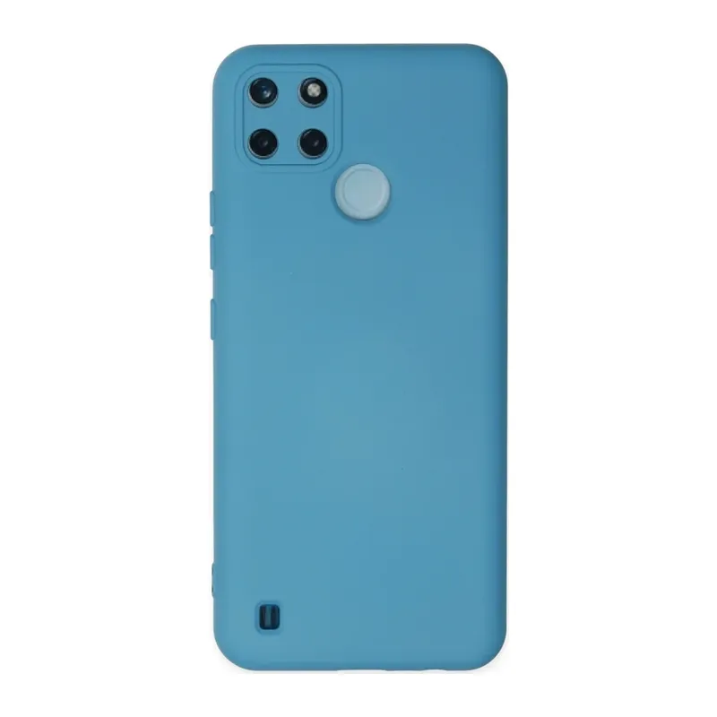 Realme C25Y Kılıf Nano içi Kadife Silikon - Mavi