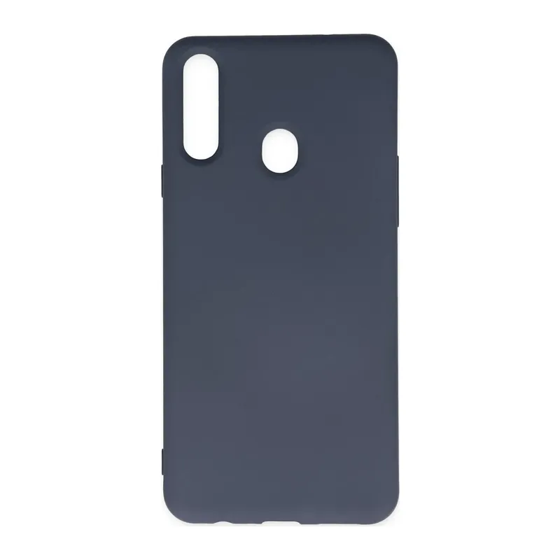 Samsung Galaxy A20S Kılıf Nano içi Kadife Silikon - Gri