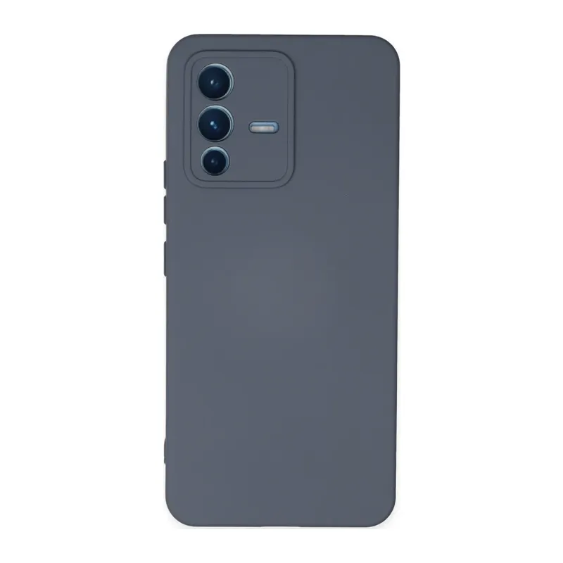 Vivo V23 5G Kılıf Nano içi Kadife Silikon - Gri