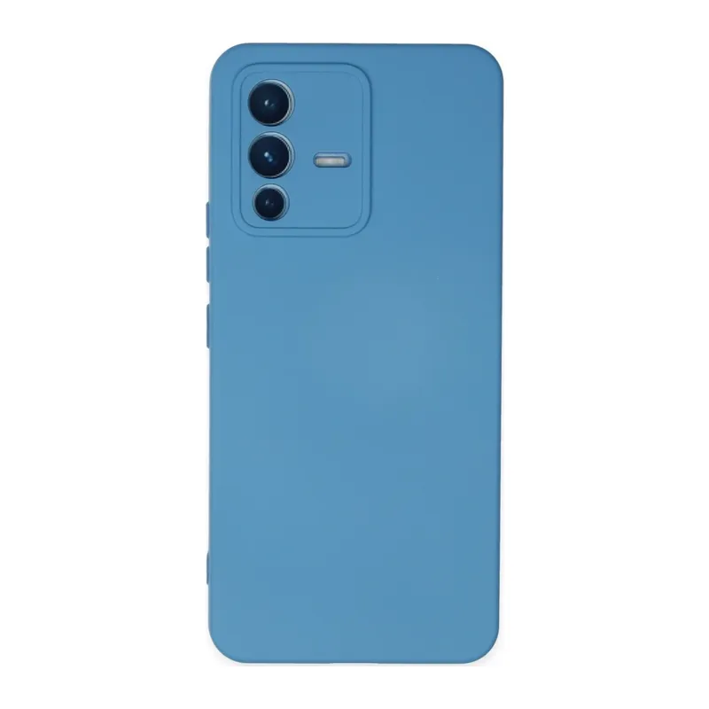 Vivo V23 5G Kılıf Nano içi Kadife Silikon - Mavi