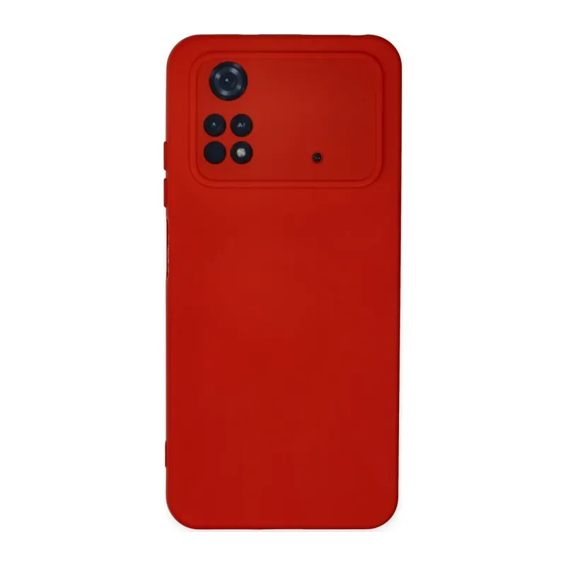 Poco M4 Pro 4G Kılıf Nano içi Kadife Silikon - Kırmızı