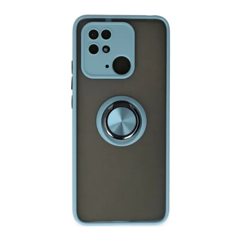 Redmi 10C Kılıf Montreal Yüzüklü Silikon Kapak - Buz Mavi