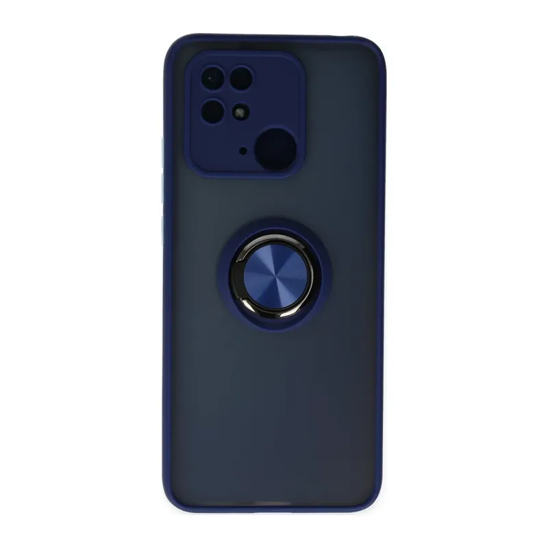 Redmi 10C Kılıf Montreal Yüzüklü Silikon Kapak - Lacivert