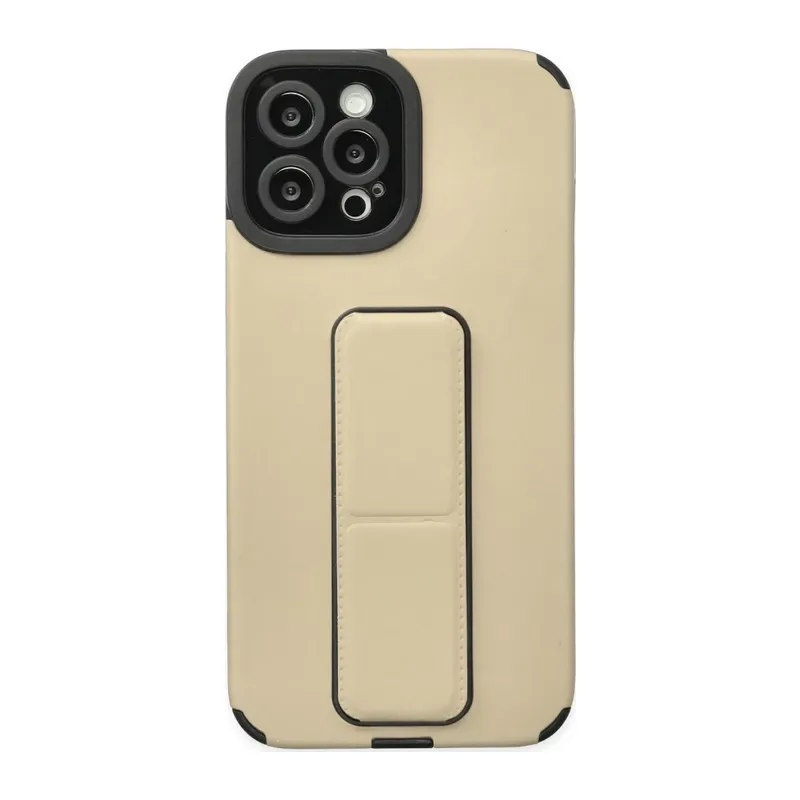 iPhone 12 Pro Max Kılıf Mega Standlı Silikon - Gold
