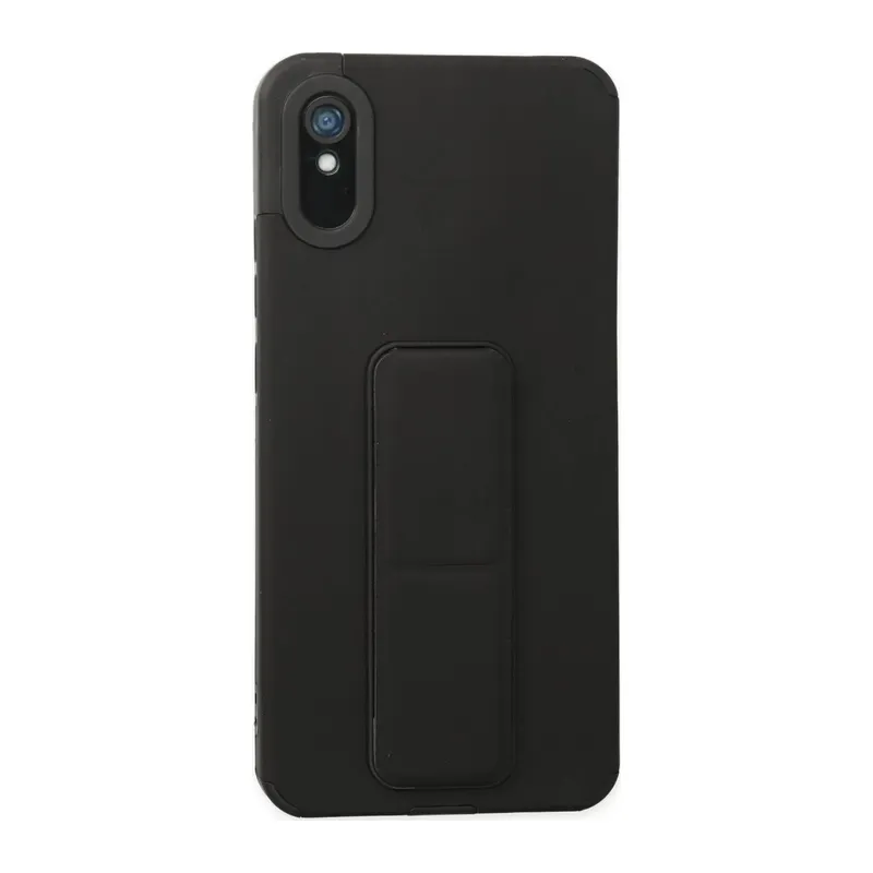 Redmi 9A Kılıf Mega Standlı Silikon - Siyah