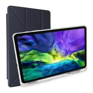 iPad 10.2 (8.nesil) Kılıf Kalemlikli Mars Tablet Kılıfı - Lacivert