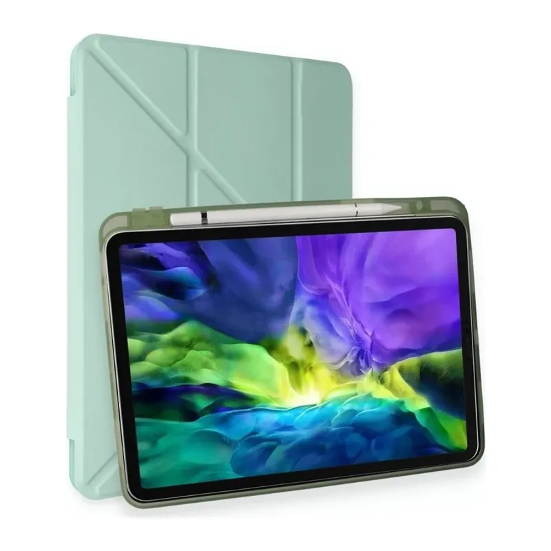 iPad Air 4 10.9 Kılıf Kalemlikli Mars Tablet Kılıfı - Açık Yeşil